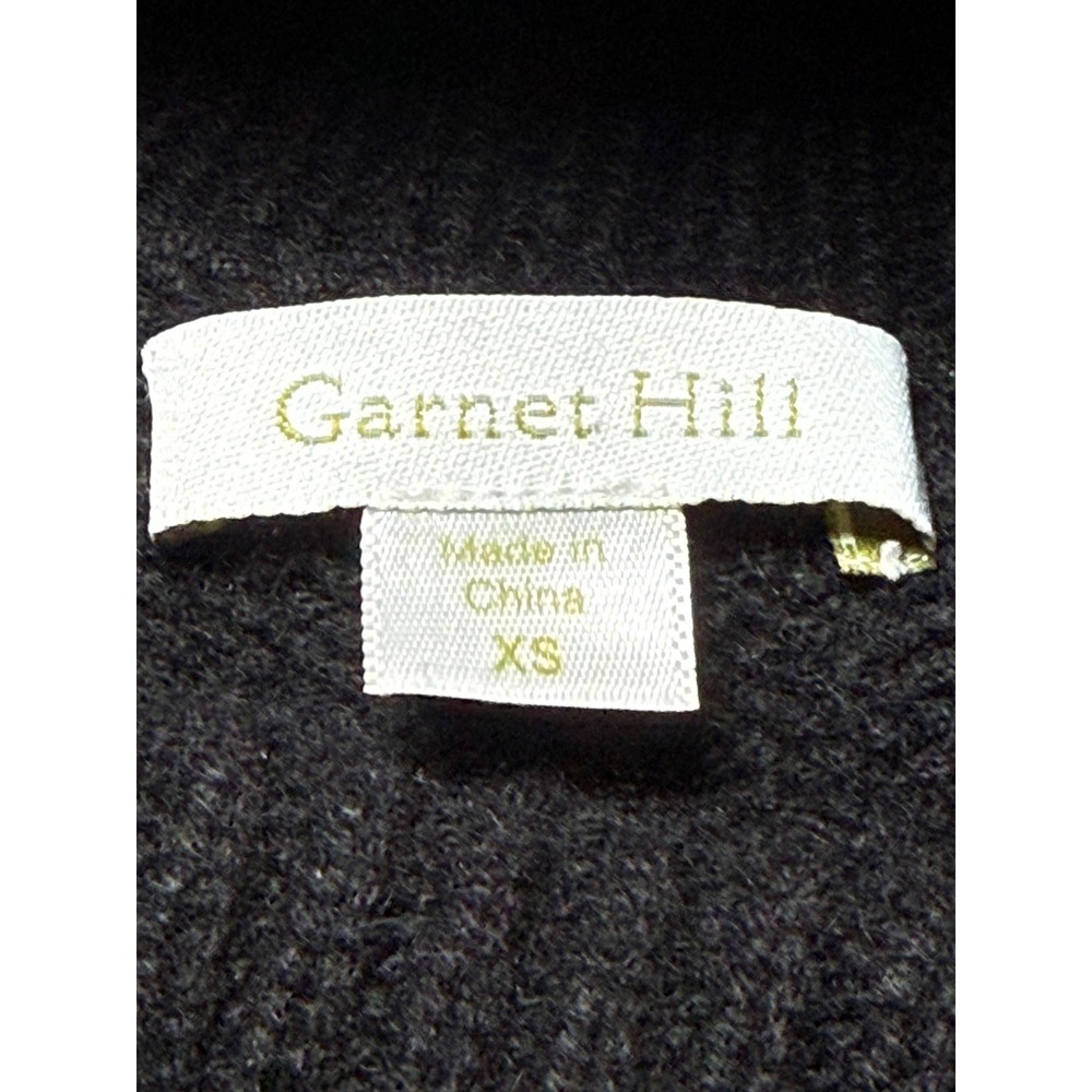 Garnet Hill Cashmere Turtleneck Sweater Womens XS Black Oversized Side Buttons - Picture 3 of 9